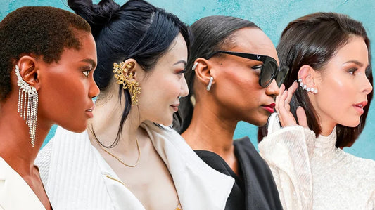 Ear Cuffs Are Bringing Edgy To The Everyday - How To Style Them Read More: https://www.glam.com/1357373/ear-cuffs-edgy-everyday-trend-how-to-style/